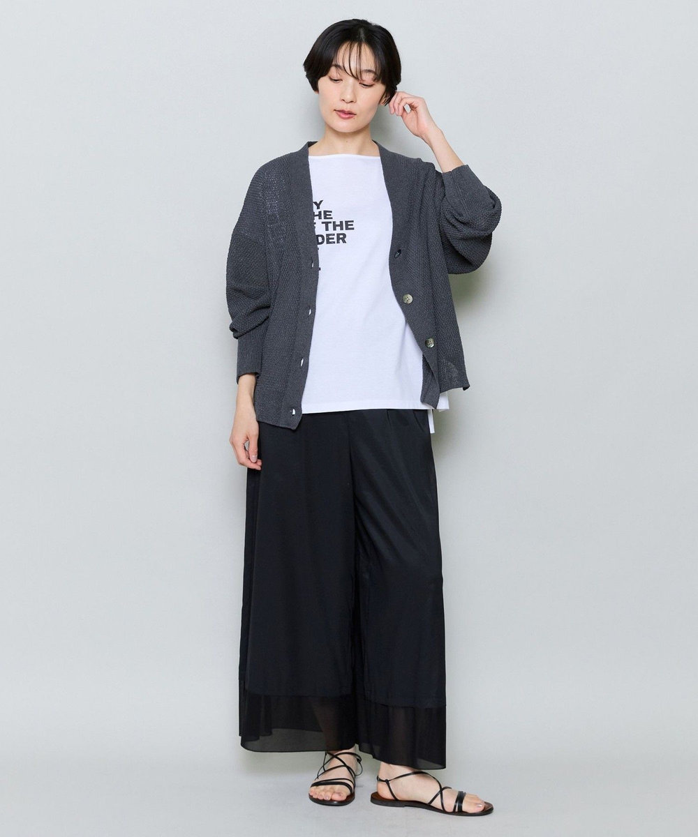 MOGA SHION×TSUMUGI Vネックカーディガン チャコールグレー