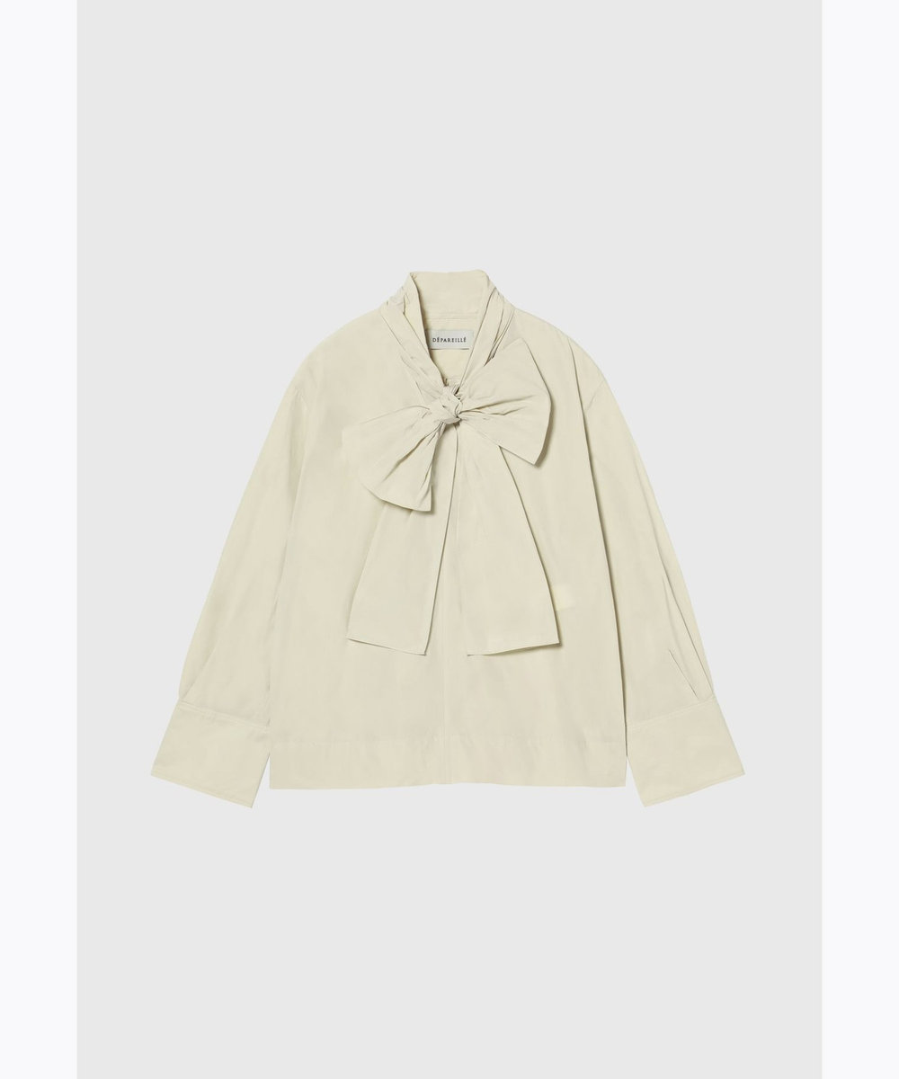 DÉPAREILLÉ POLYESTER TAFFETA BLOUSE / ポリエステルタフタブラウス ベージュ