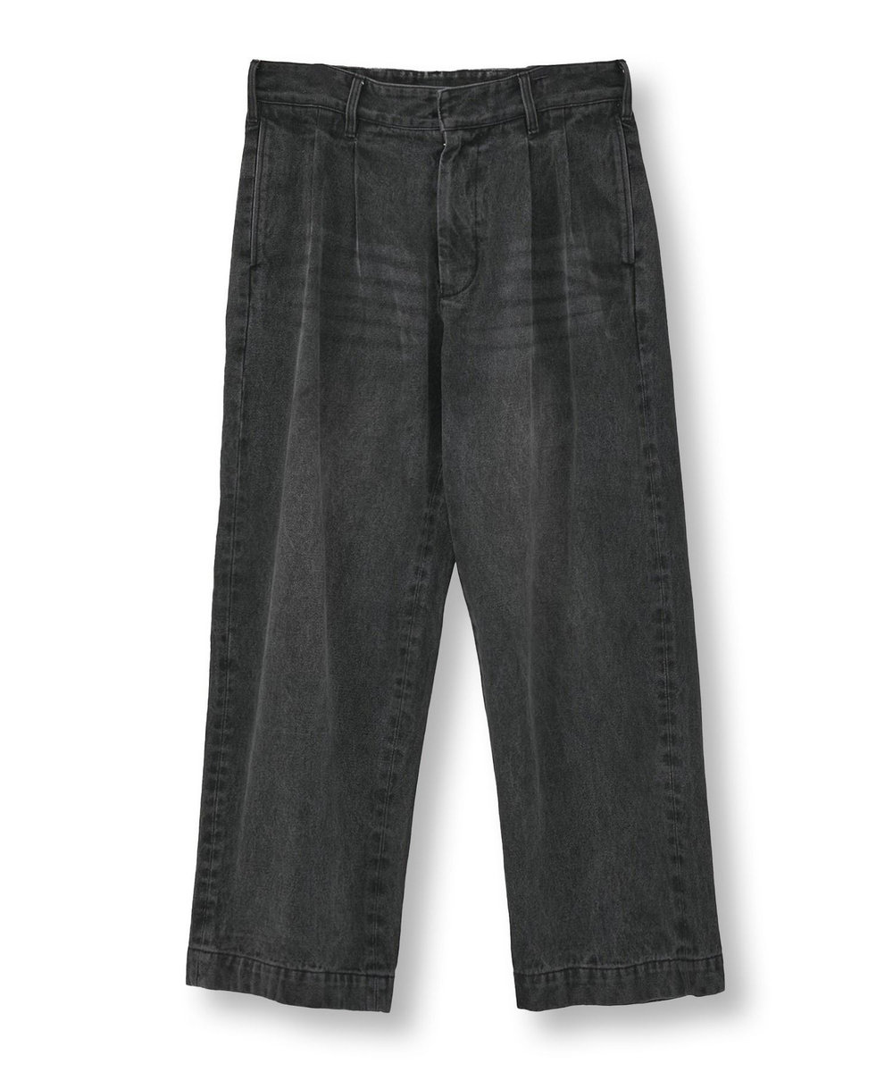 MEN'S BIGI セミワイドデニムタックパンツ ブラック