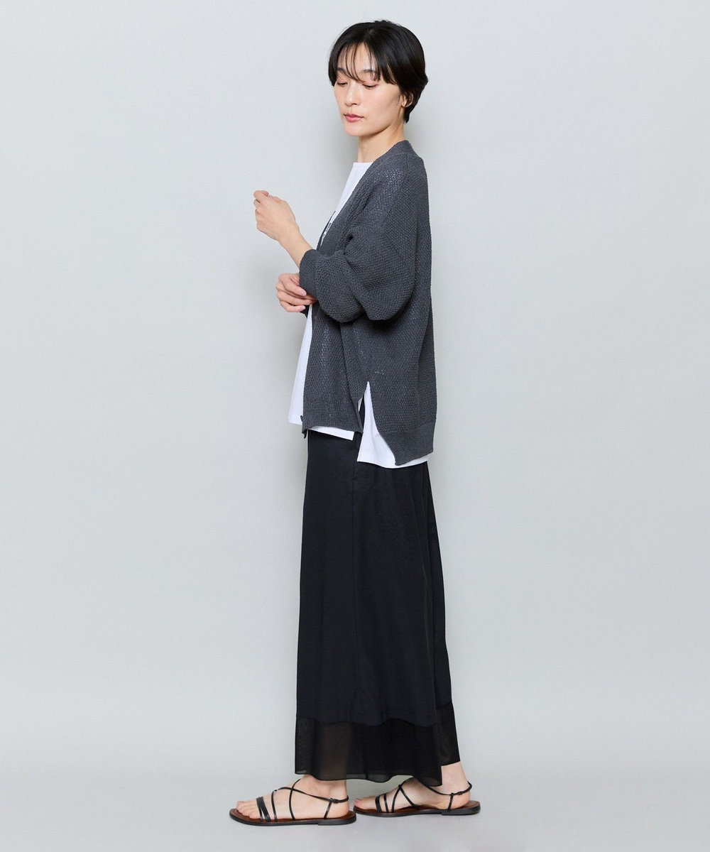 MOGA SHION×TSUMUGI Vネックカーディガン チャコールグレー
