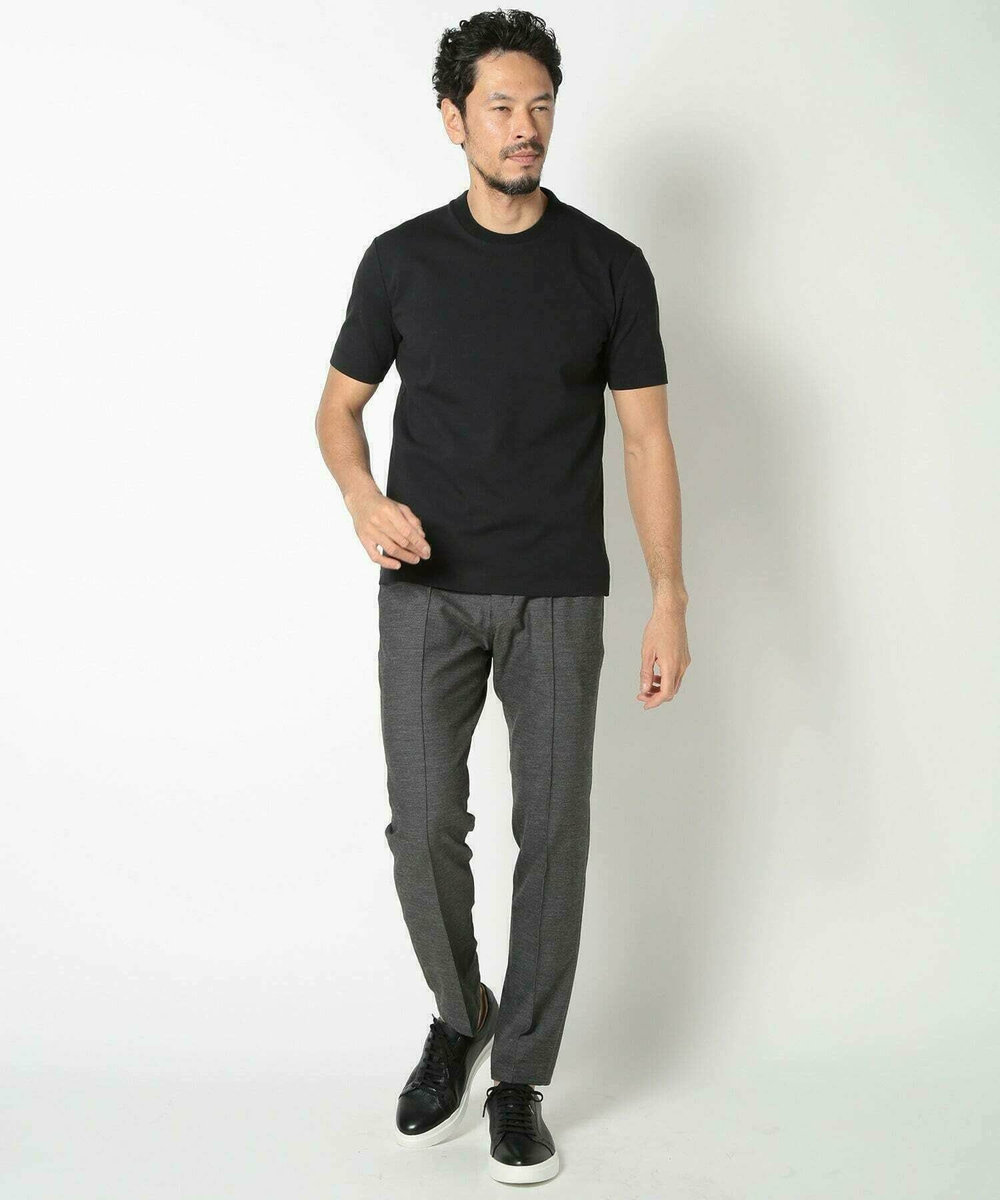 MEN'S BIGI 【ACTIVE TAILOR/アクティブテイラー】シルケットスムースクルーネックTシャツ＜接触冷感 / UVカット＞ ブラック