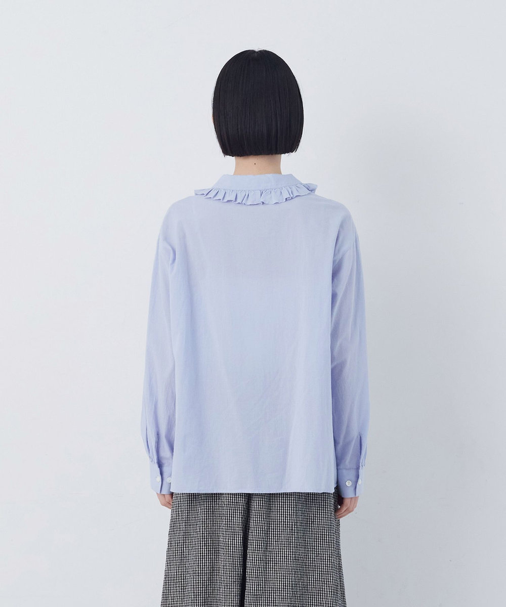 congés payés ADIEU TRISTESSE 60/ローンフリルシャツ ブルー