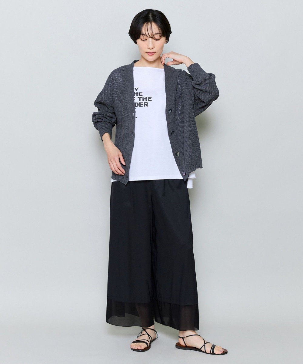 MOGA SHION×TSUMUGI Vネックカーディガン チャコールグレー