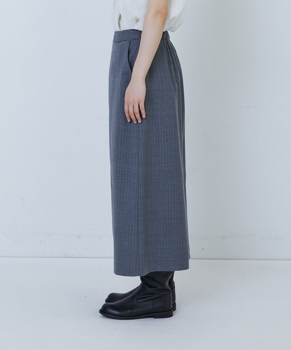 LOISIR セミイージーナロースカート ストライプ