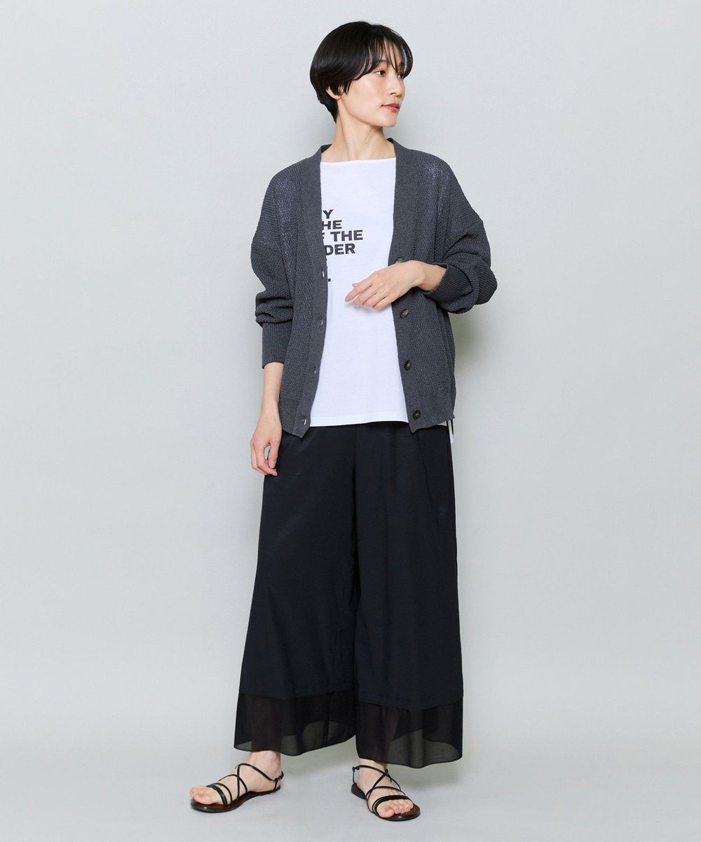 MOGA SHION×TSUMUGI Vネックカーディガン チャコールグレー