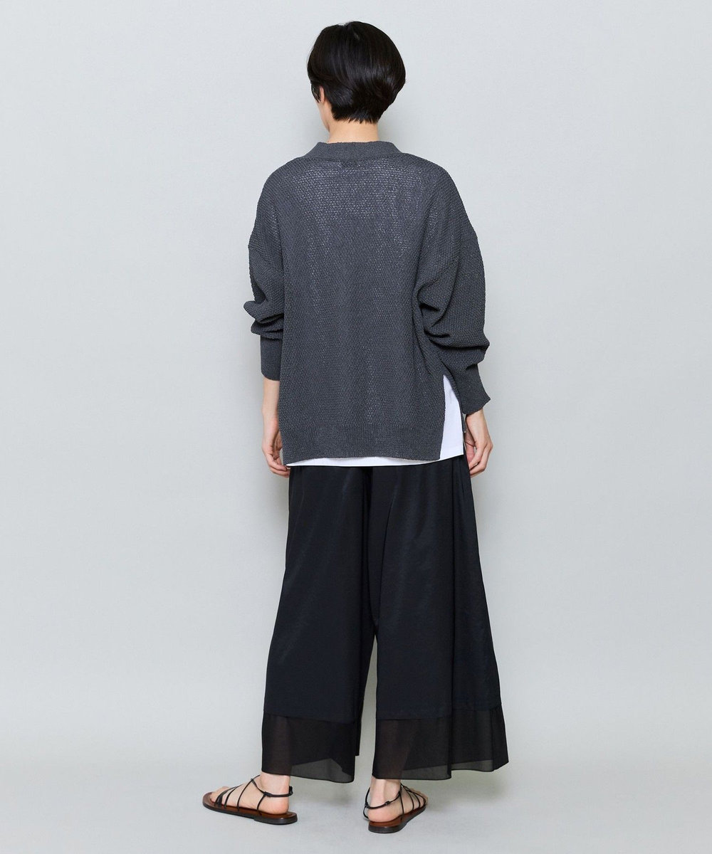 MOGA SHION×TSUMUGI Vネックカーディガン チャコールグレー