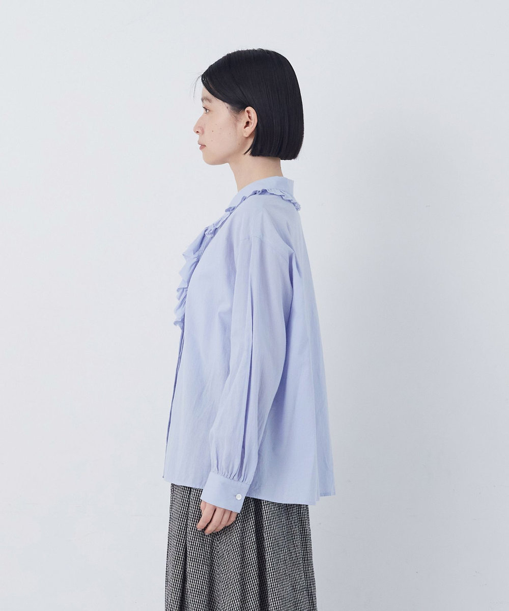 congés payés ADIEU TRISTESSE 60/ローンフリルシャツ ブルー