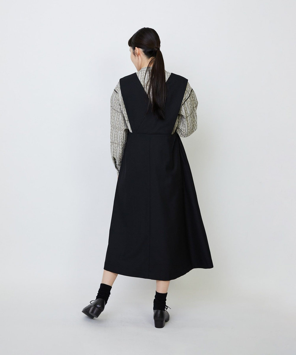 LOISIR ネックジャンパースカート ブラック