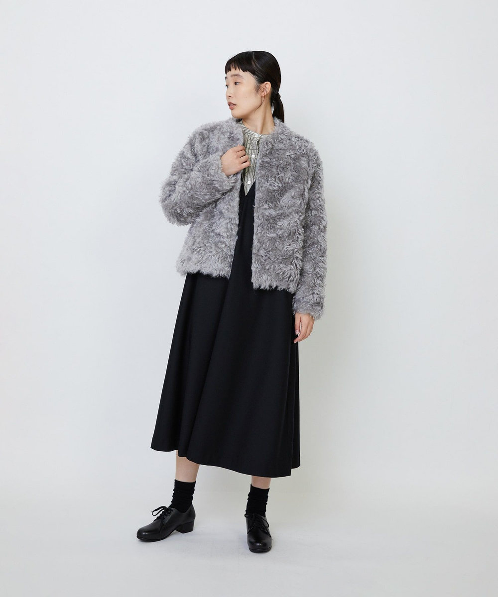 LOISIR ネックジャンパースカート ブラック