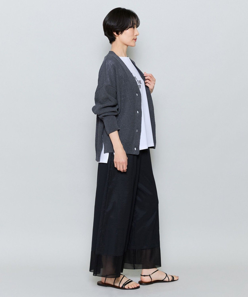 MOGA SHION×TSUMUGI Vネックカーディガン チャコールグレー