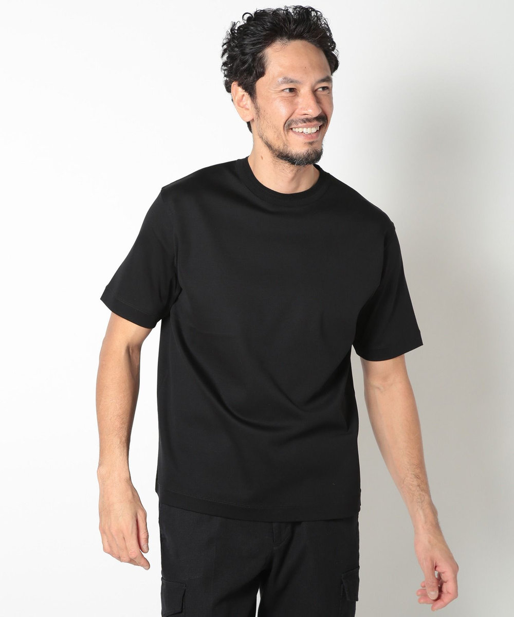 MEN'S BIGI 60/2マーセライズジャージクルーネックTEE ブラック