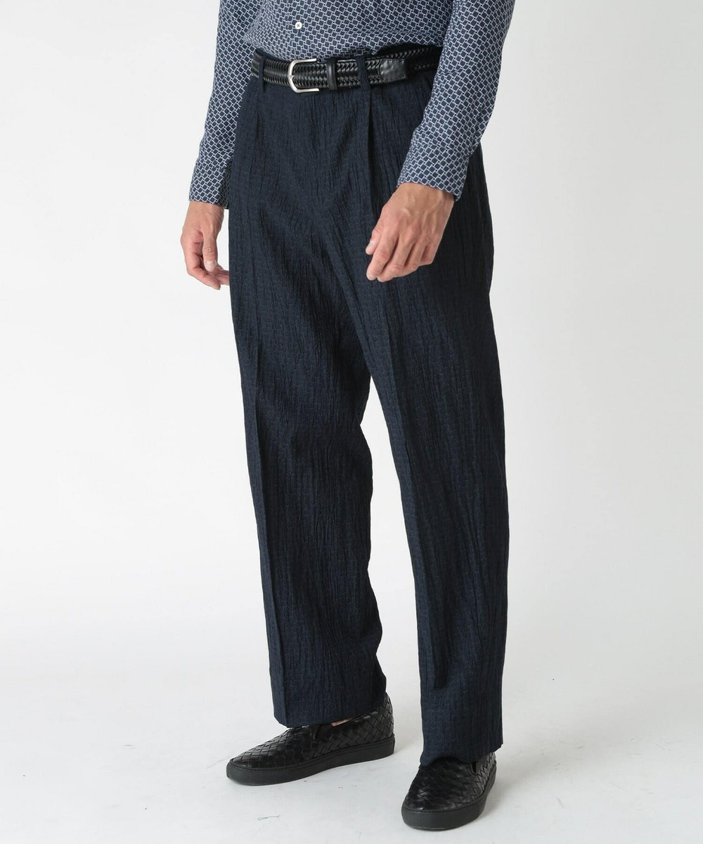 MEN'S BIGI 楊柳ジオメトリックプリントパンツ ネイビー