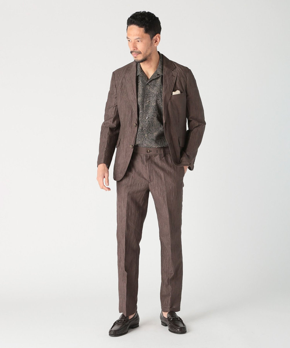 MEN'S BIGI ジャガードオープンカラーシャツ カーキ