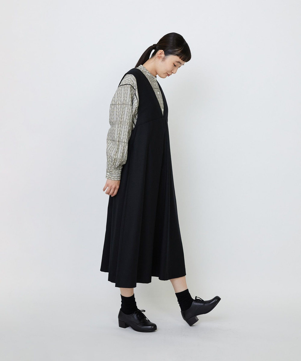 LOISIR ネックジャンパースカート ブラック