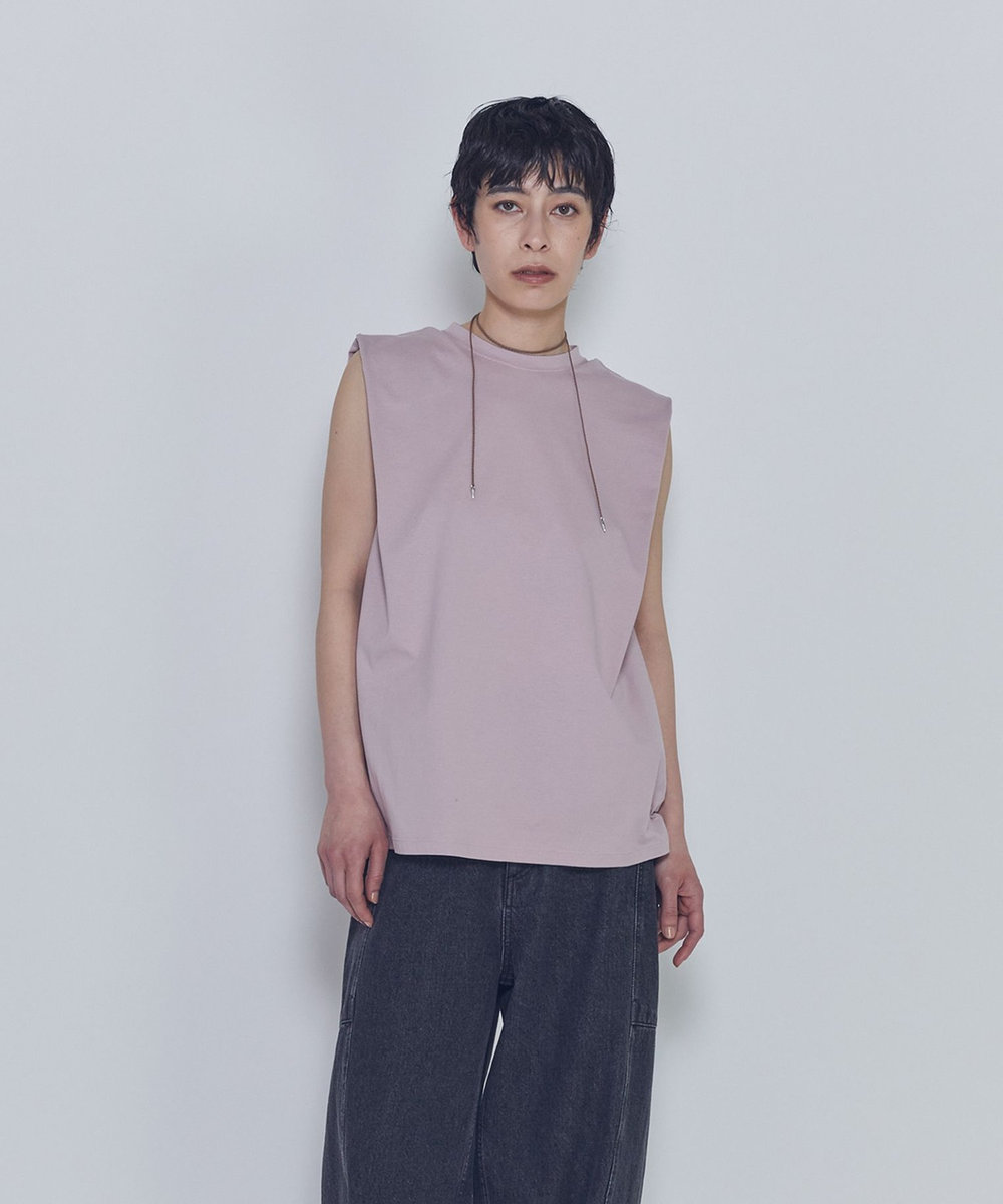 1er Arrondissement ショルダータックノースリーブTシャツ ピンク