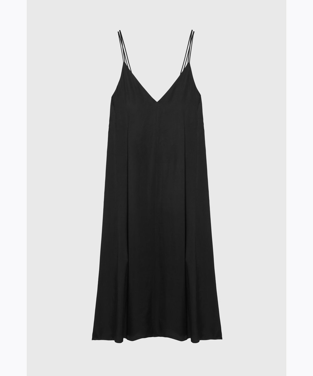 DÉPAREILLÉ VISCOSE SATIN CAMISOLE DRESS / ヴィスコースサテンキャミソールドレス ブラック