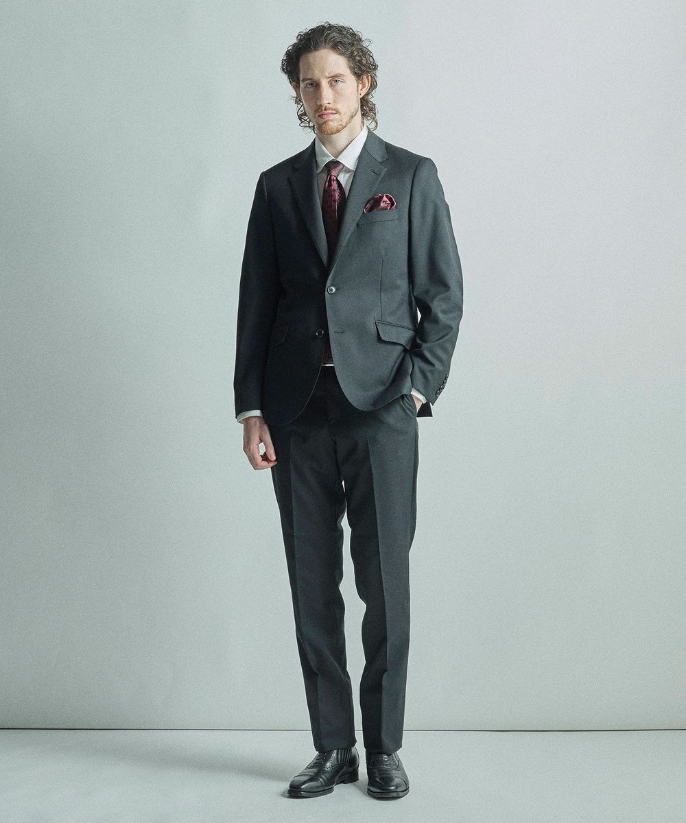 MEN'S BIGI アーガイル柄シルクチーフ ボルドー