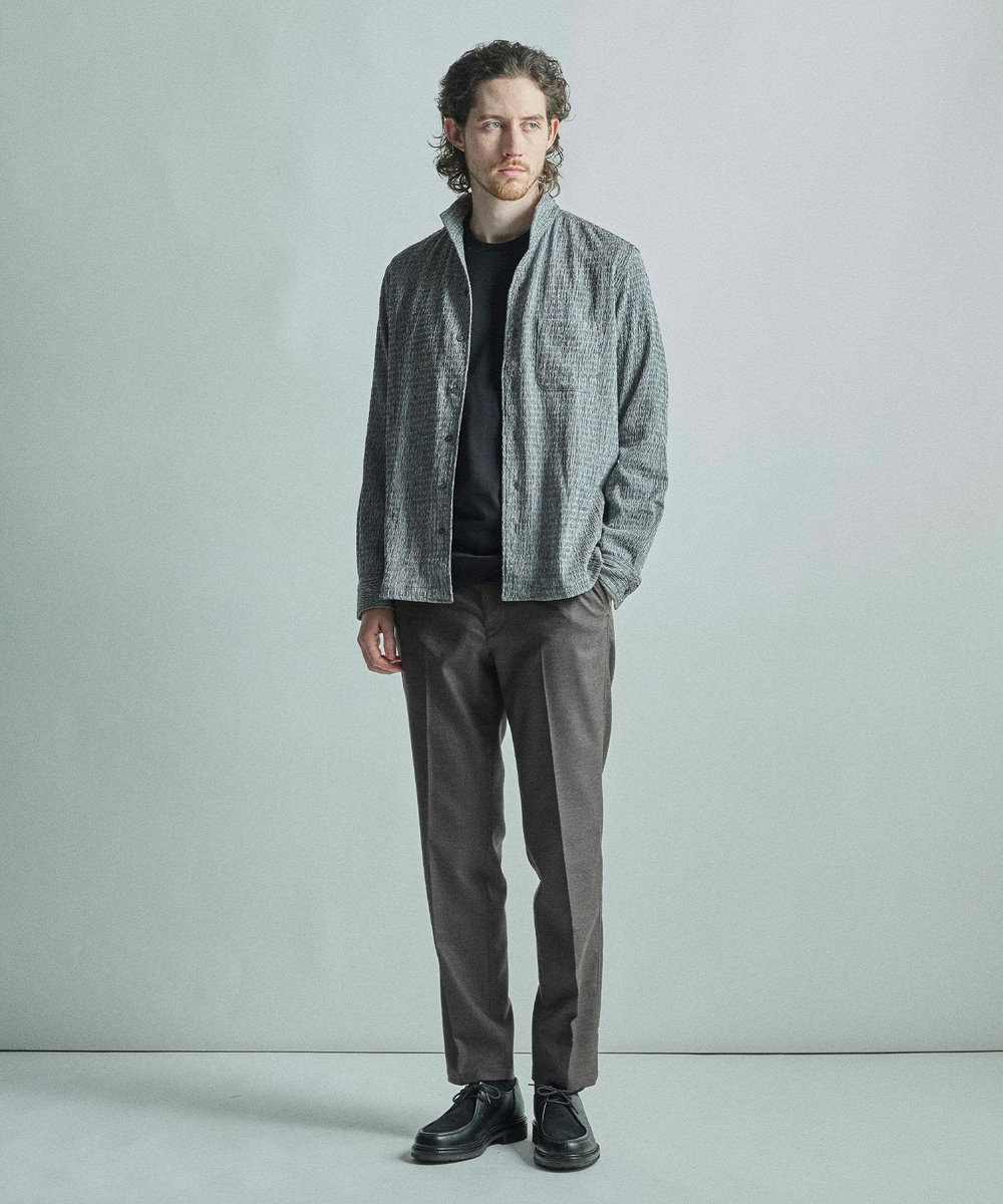 MEN'S BIGI 【ACTIVE TAILOR/アクティブテイラー】シルケットスムースクルーネック長袖Tシャツ ブラック