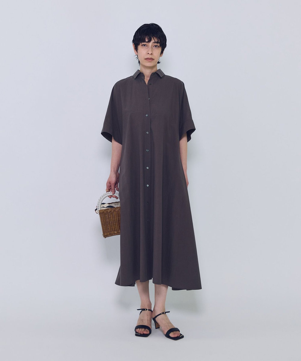 1er Arrondissement ドルマンスリーブシャツワンピース モカ