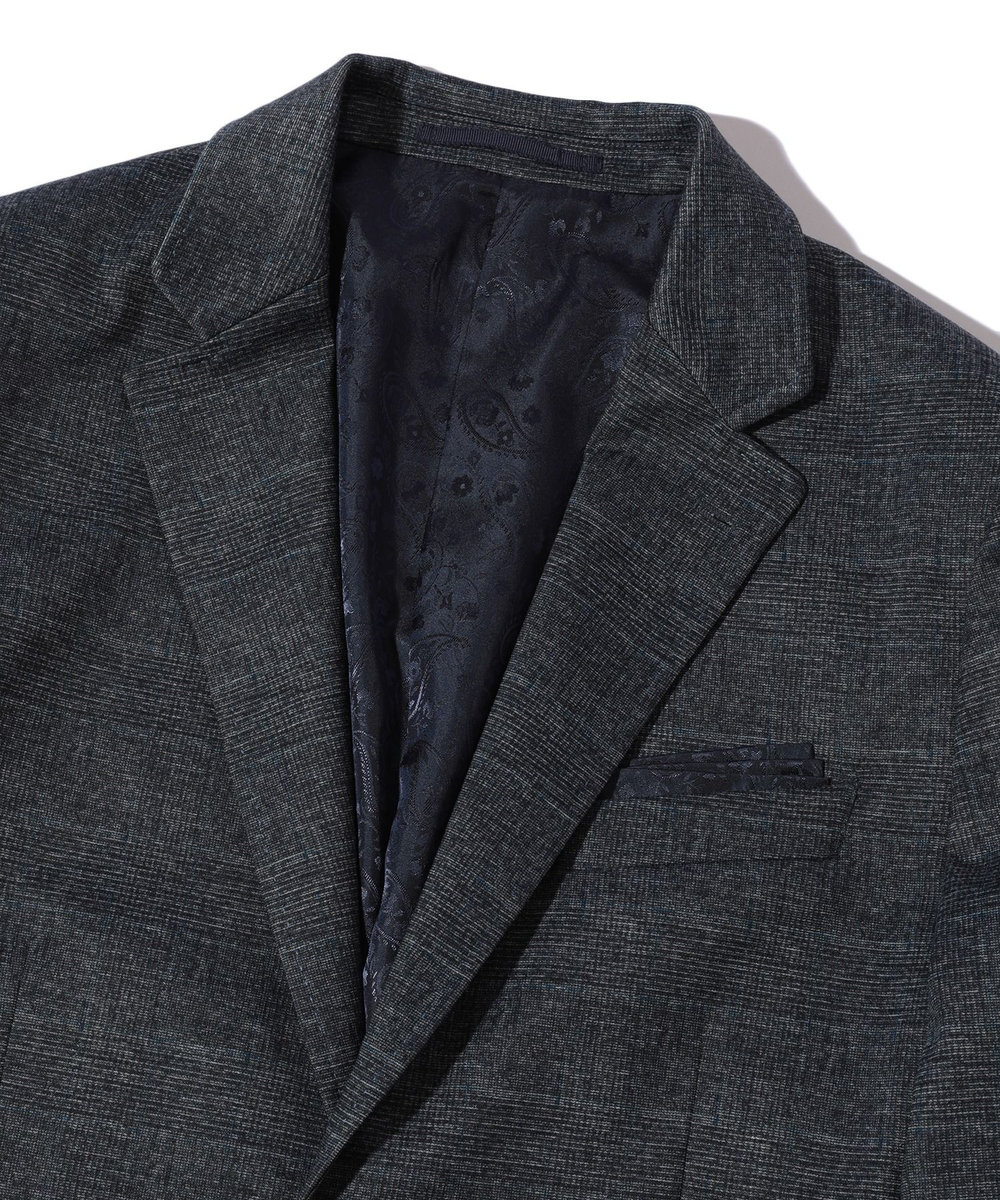 MEN'S BIGI 【ACTIVE TAILOR】エクストラTRジャージヘリンボーンプリントテーラードジャケット＜セットアップ・スリーピース対応＞ ネイビー