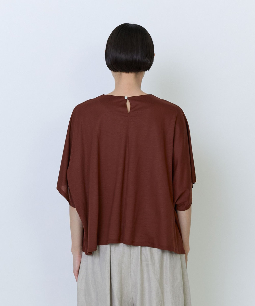 LOISIR リヨセル天竺ドルマンスリーブTシャツ ボルドー