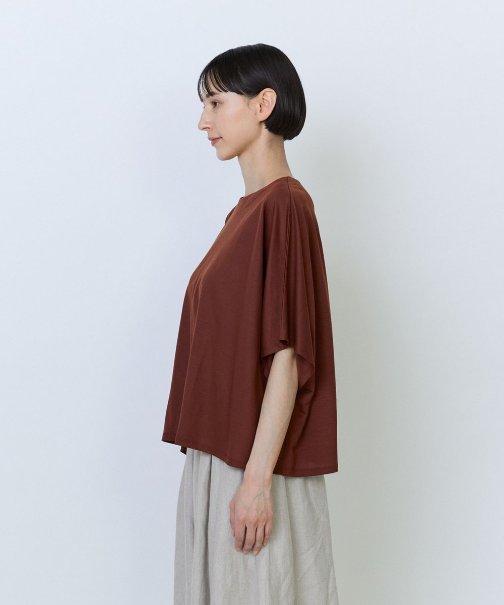 LOISIR リヨセル天竺ドルマンスリーブTシャツ ボルドー