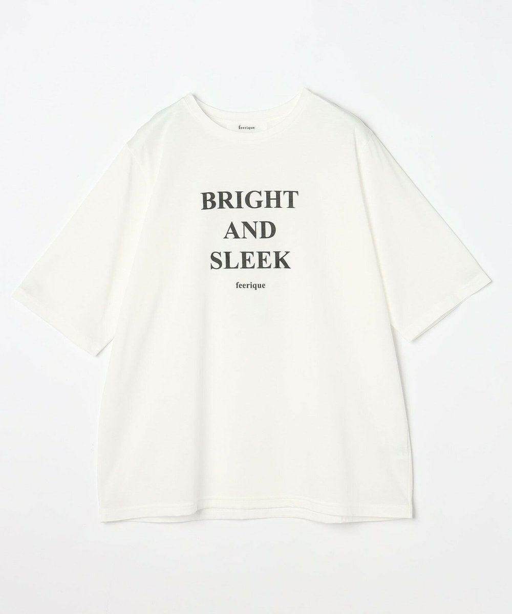feerique Lサイズ（大きいサイズ） 【大きいサイズ】コットン天竺Tシャツ オフホワイト