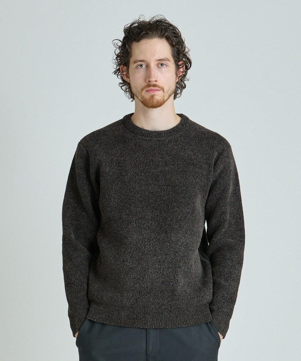 MEN'S BIGI メランジ調モールニット ブラック系その他