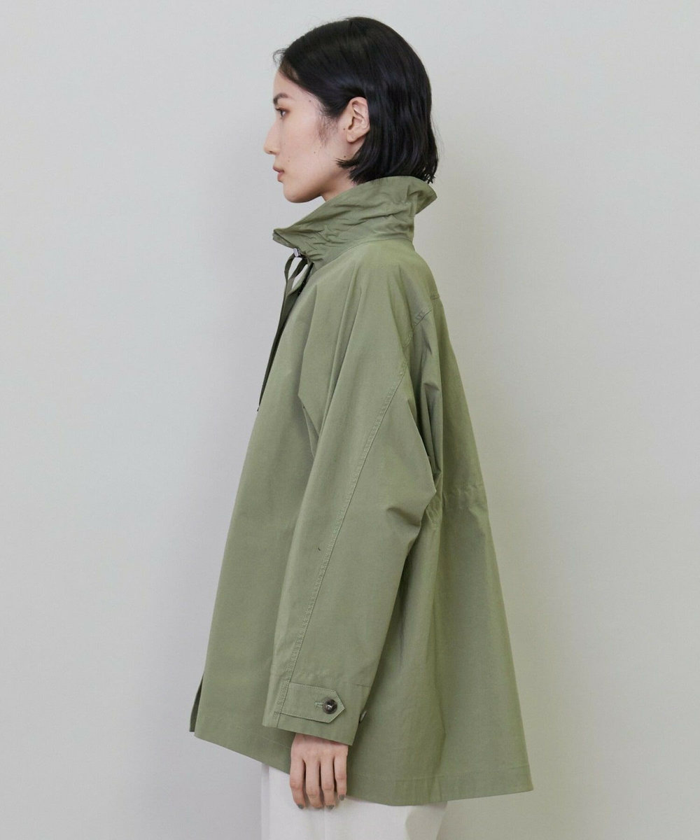 L'EQUIPE ナイロンコットンクロスショートコート カーキ