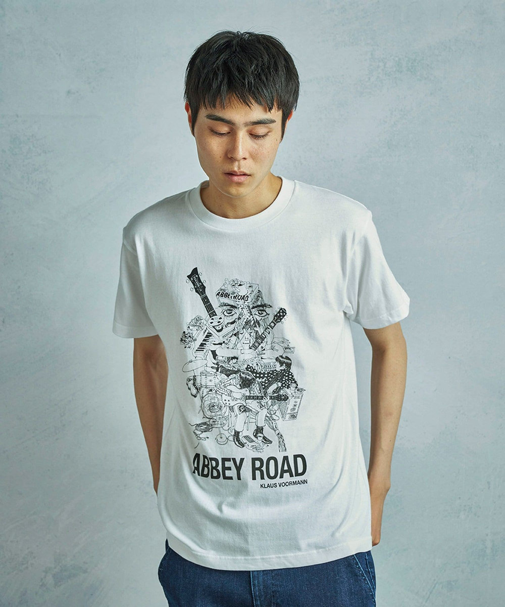 MEN'S BIGI 【THE CULTURE CODE x Klaus Voormann x MEN'S BIGI 】 別注プリントTシャツ＜Abbey Road＞ ホワイト