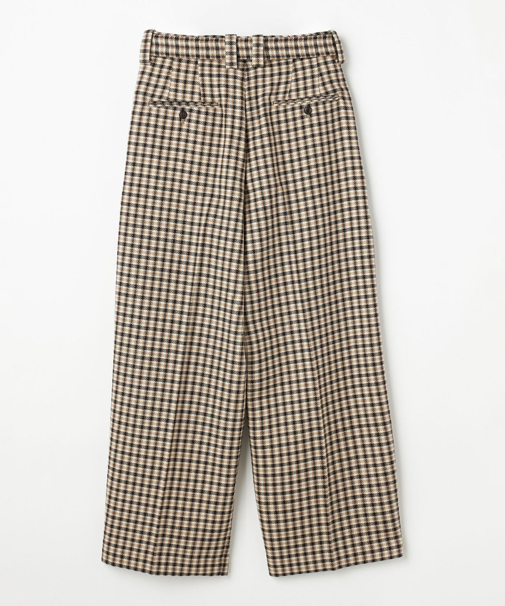 DÉPAREILLÉ WOOL CHECK BELTED PANTS / ウールチェックベルテッドパンツ ブラウン系その他