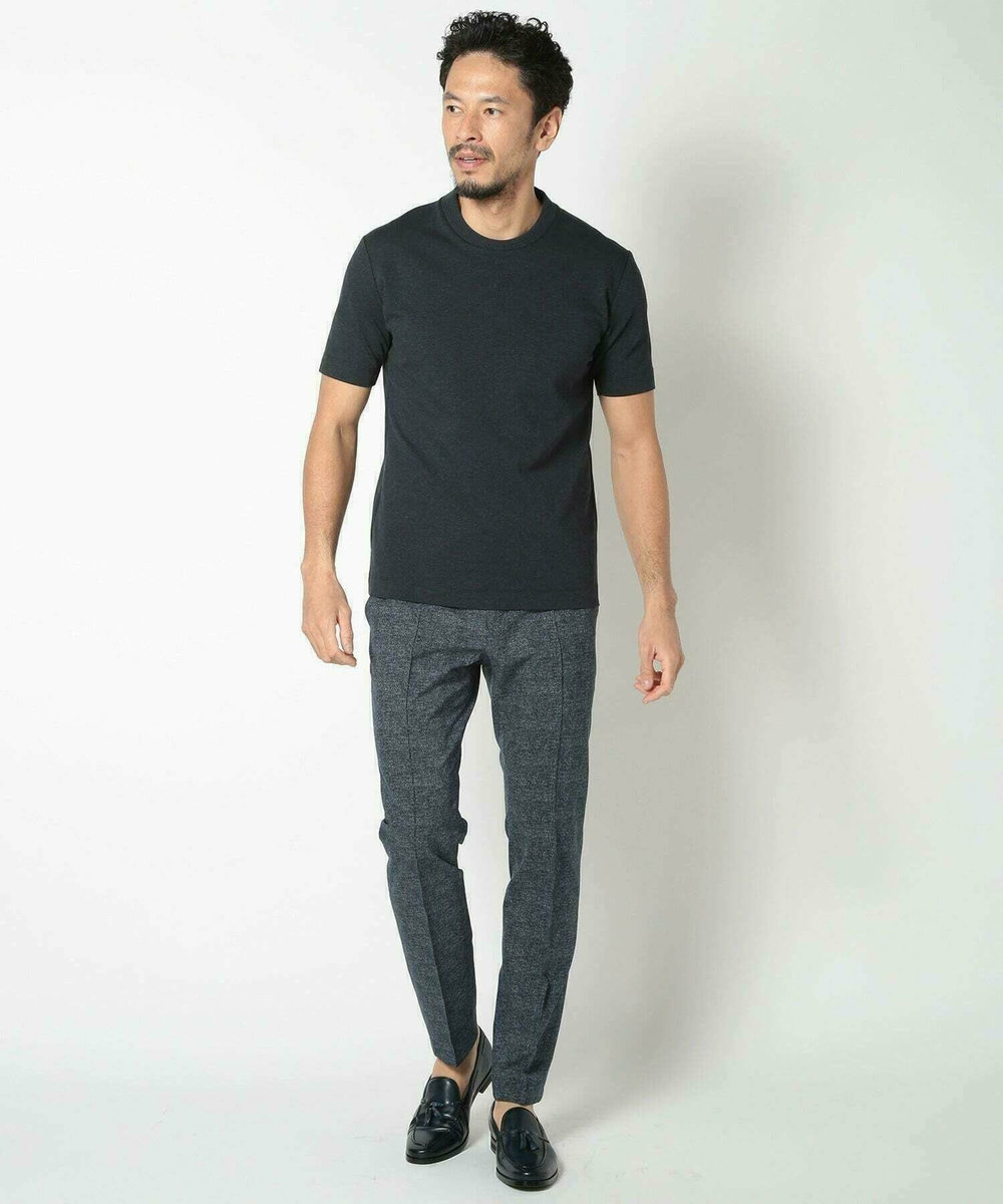 MEN'S BIGI 【ACTIVE TAILOR/アクティブテイラー】シルケットスムースクルーネックTシャツ＜接触冷感 / UVカット＞ ネイビー