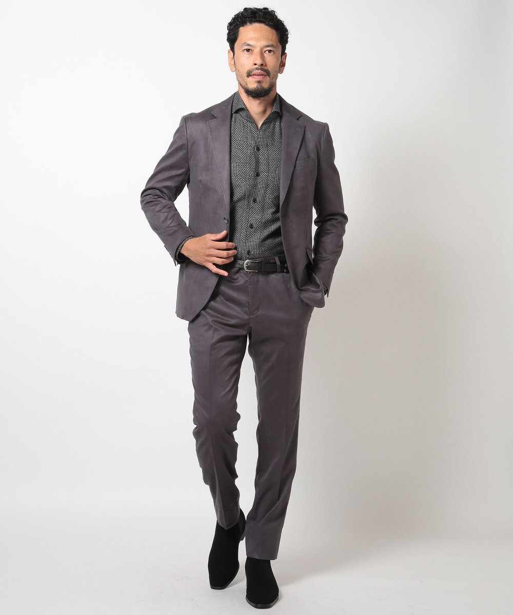 MEN'S BIGI ストレッチコマスエードスラックスパンツ＜セットアップ対応＞ チャコールグレー