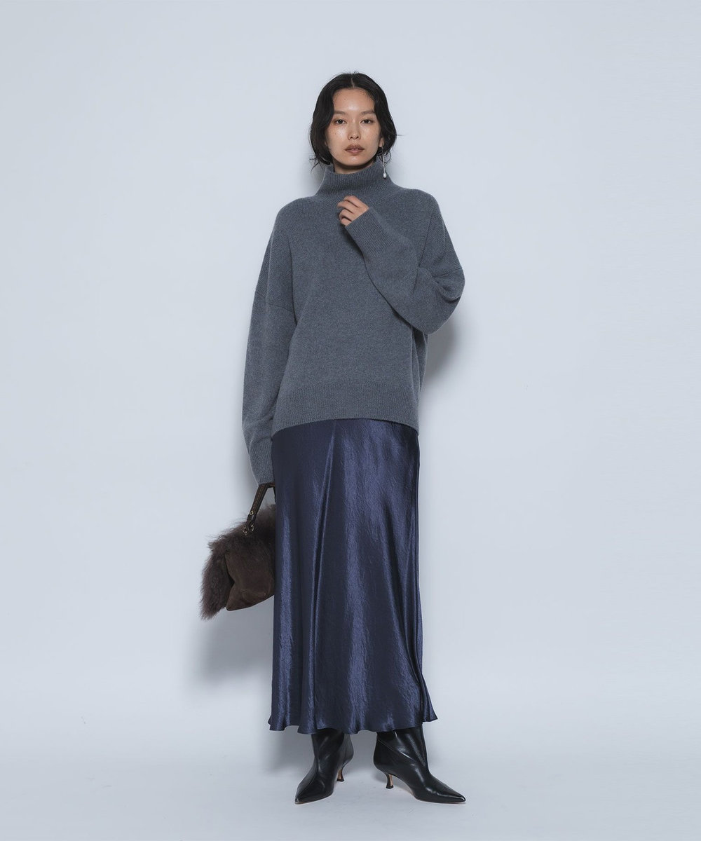 1er Arrondissement ビンテージサテンスカート ネイビー