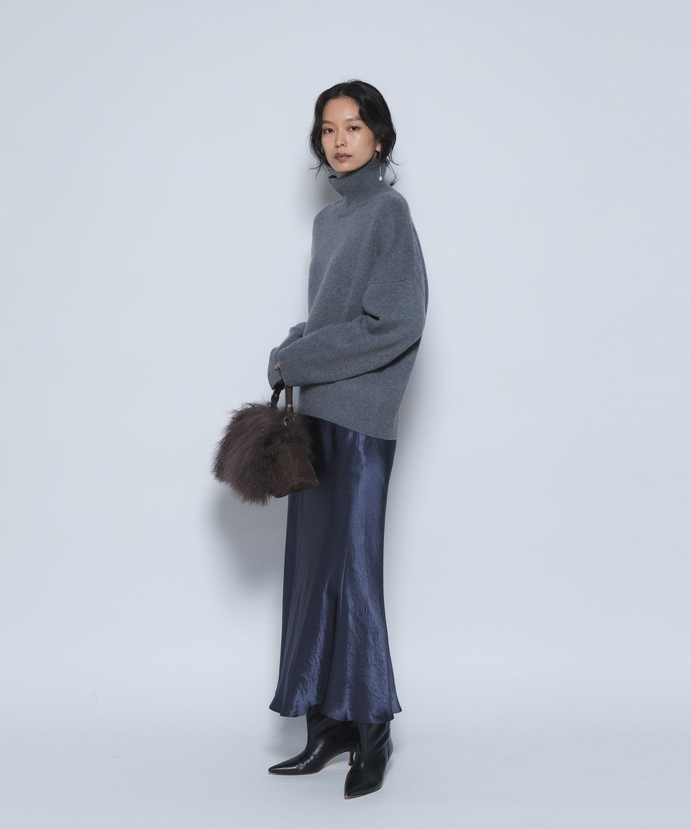 1er Arrondissement ビンテージサテンスカート ネイビー