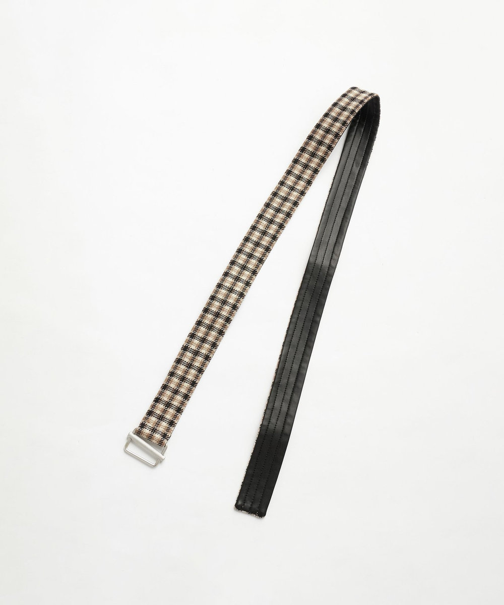 DÉPAREILLÉ WOOL CHECK BELTED PANTS / ウールチェックベルテッドパンツ ブラウン系その他