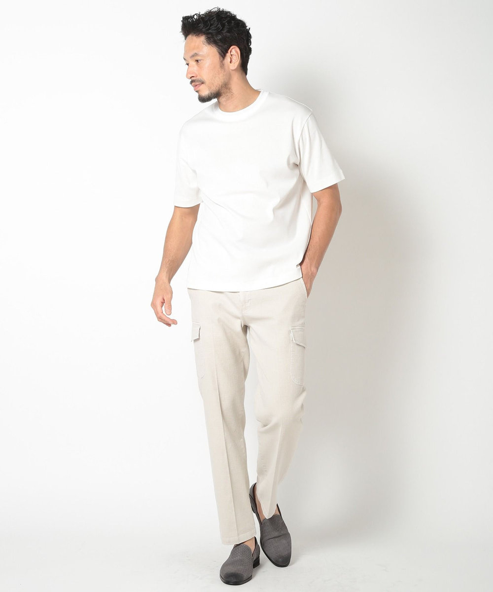 MEN'S BIGI 60/2マーセライズジャージクルーネックTEE ホワイト
