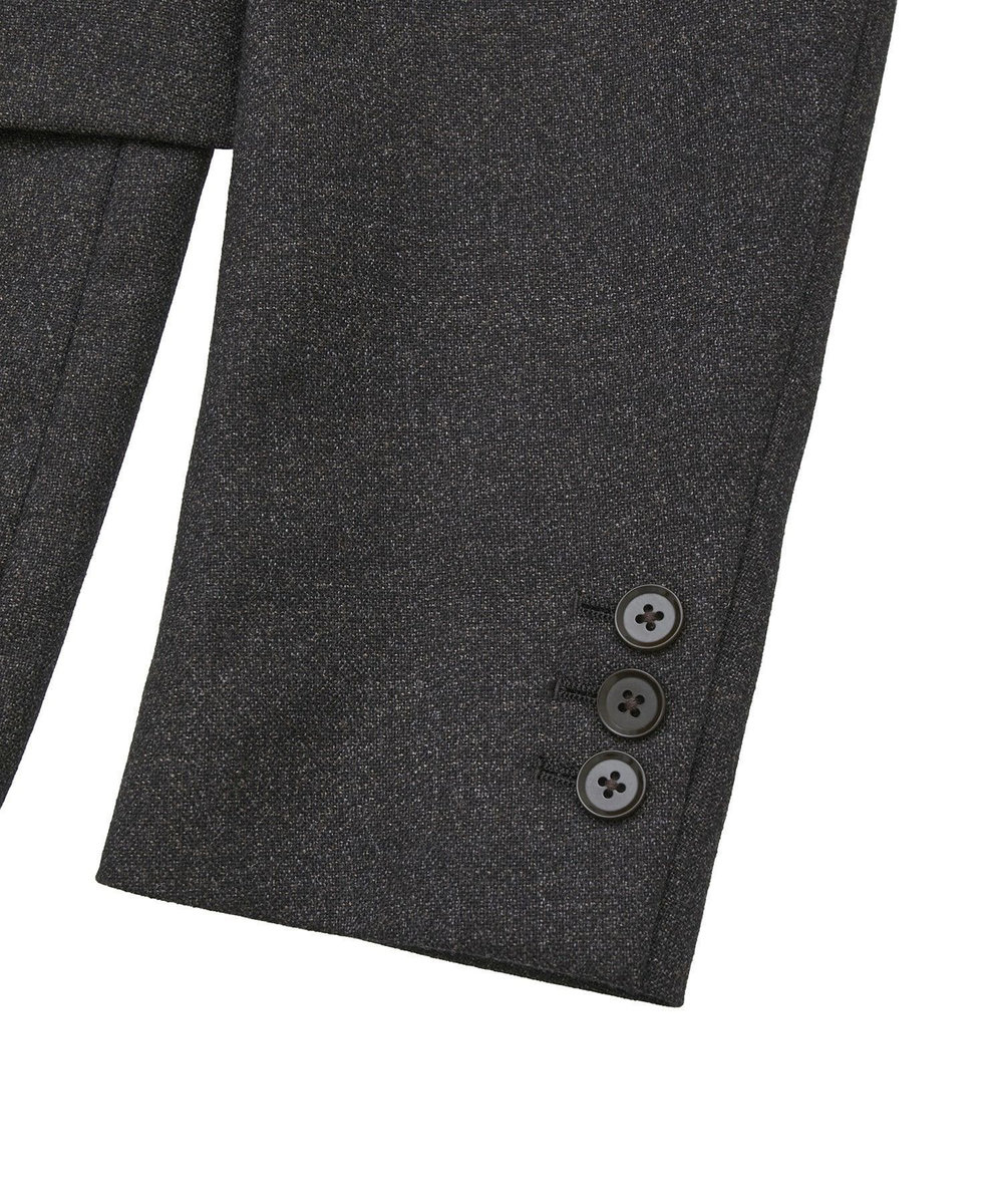 MEN'S BIGI メランジウール テーラードジャケット ブラウン