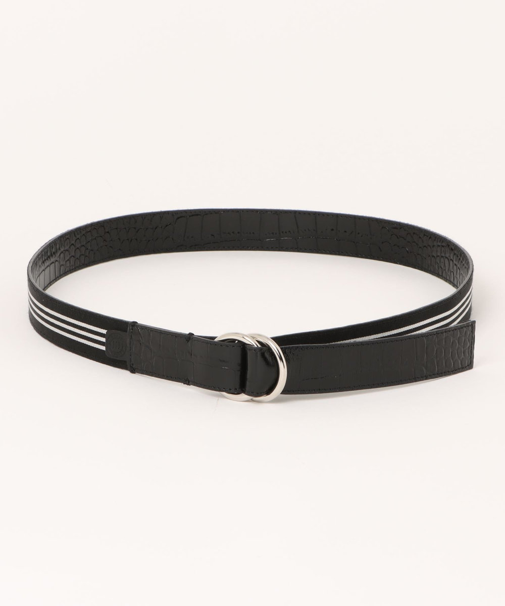 MEN'S BIGI 【ADRIANO MENEGHETTI（アドリアーノメネゲッティ）】ダブルリングリバーシブルリボンベルト ブラック