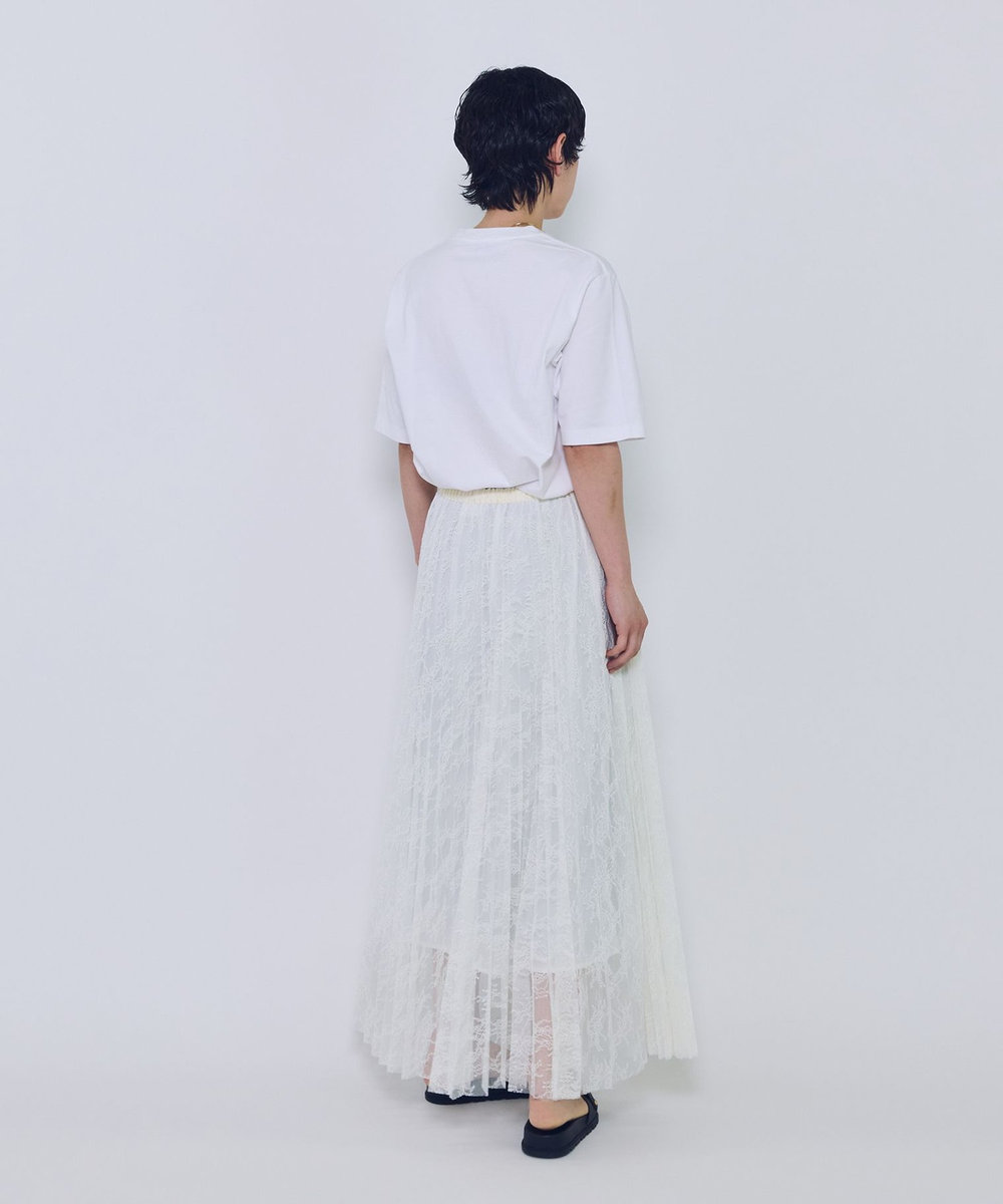 1er Arrondissement レースアコーディオンスカート ホワイト