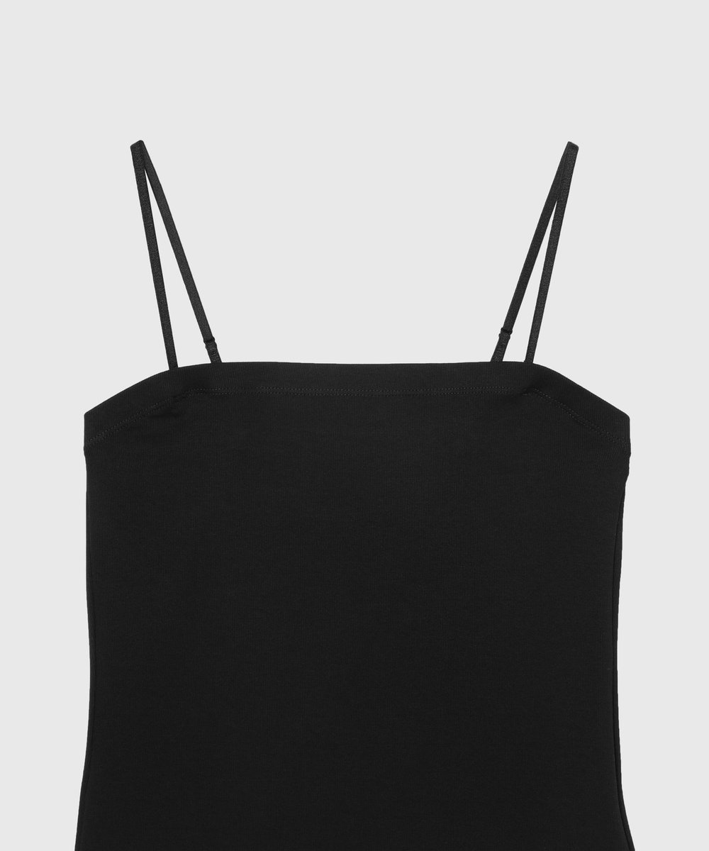 DÉPAREILLÉ SPANDEX JERSEY BARE TOP / スパンデックスジャージーベアトップ ブラック