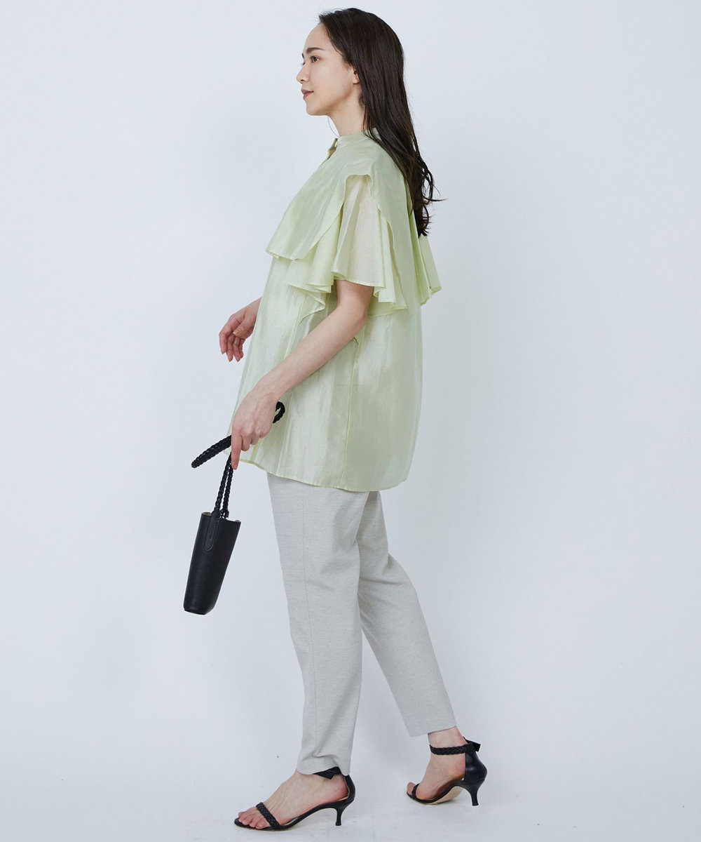 1er Arrondissement 【WEB限定】シアーテンセルラッフルブラウス ライム