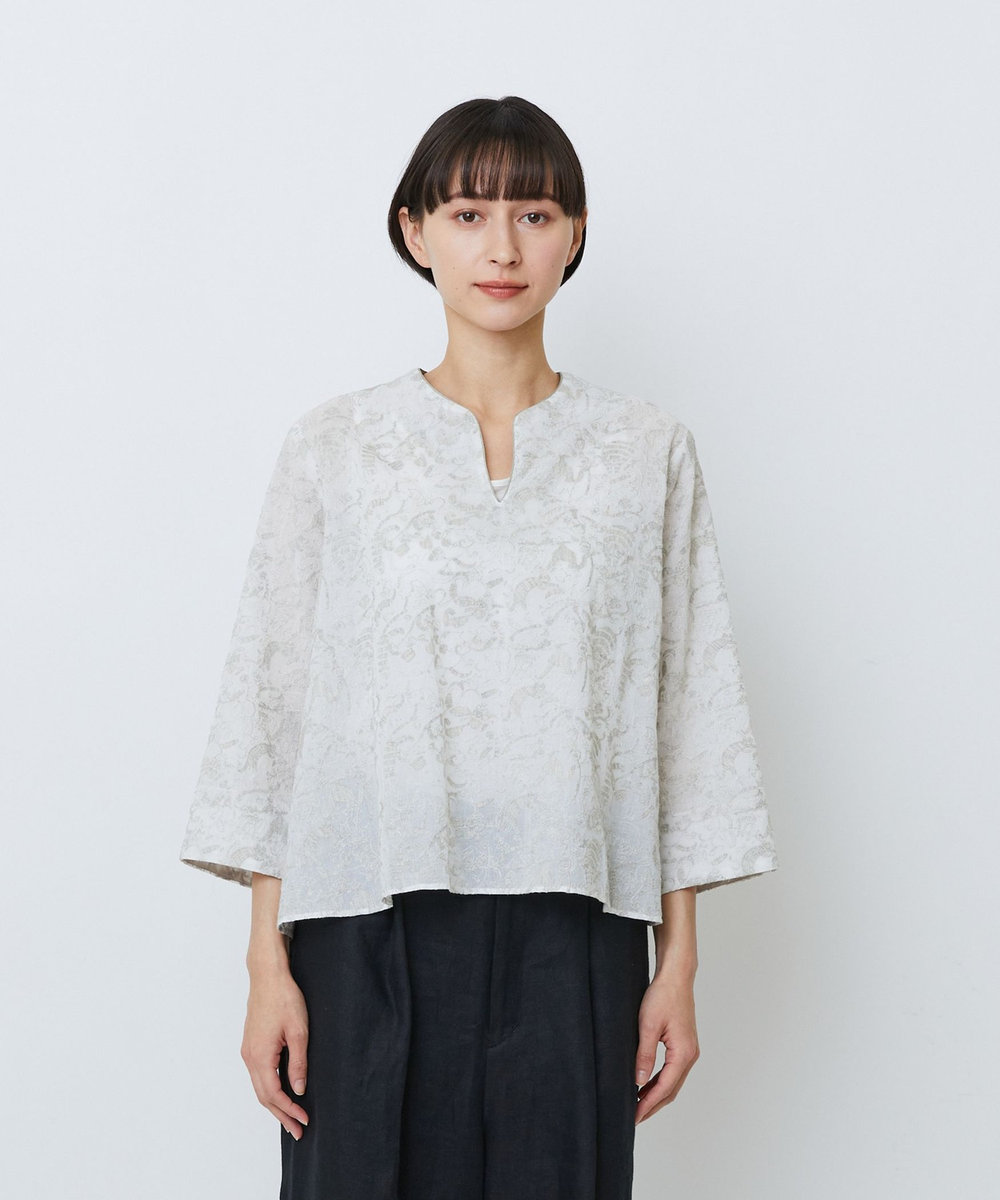 LOISIR 【アーティストコラボ】LOISIR×TORANEKOBONBON エンブロイダリーブラウス ベージュ系その他