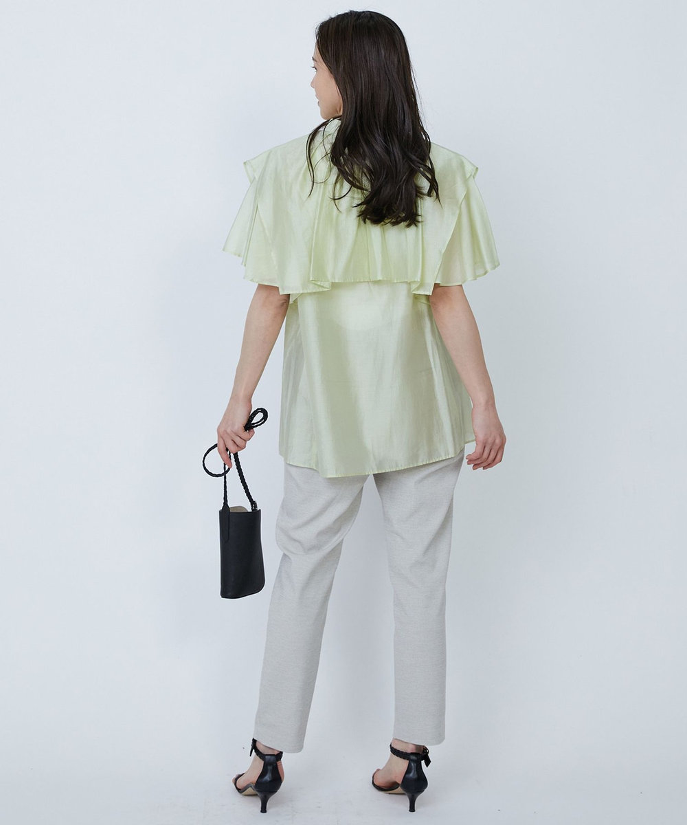 1er Arrondissement 【WEB限定】シアーテンセルラッフルブラウス ライム