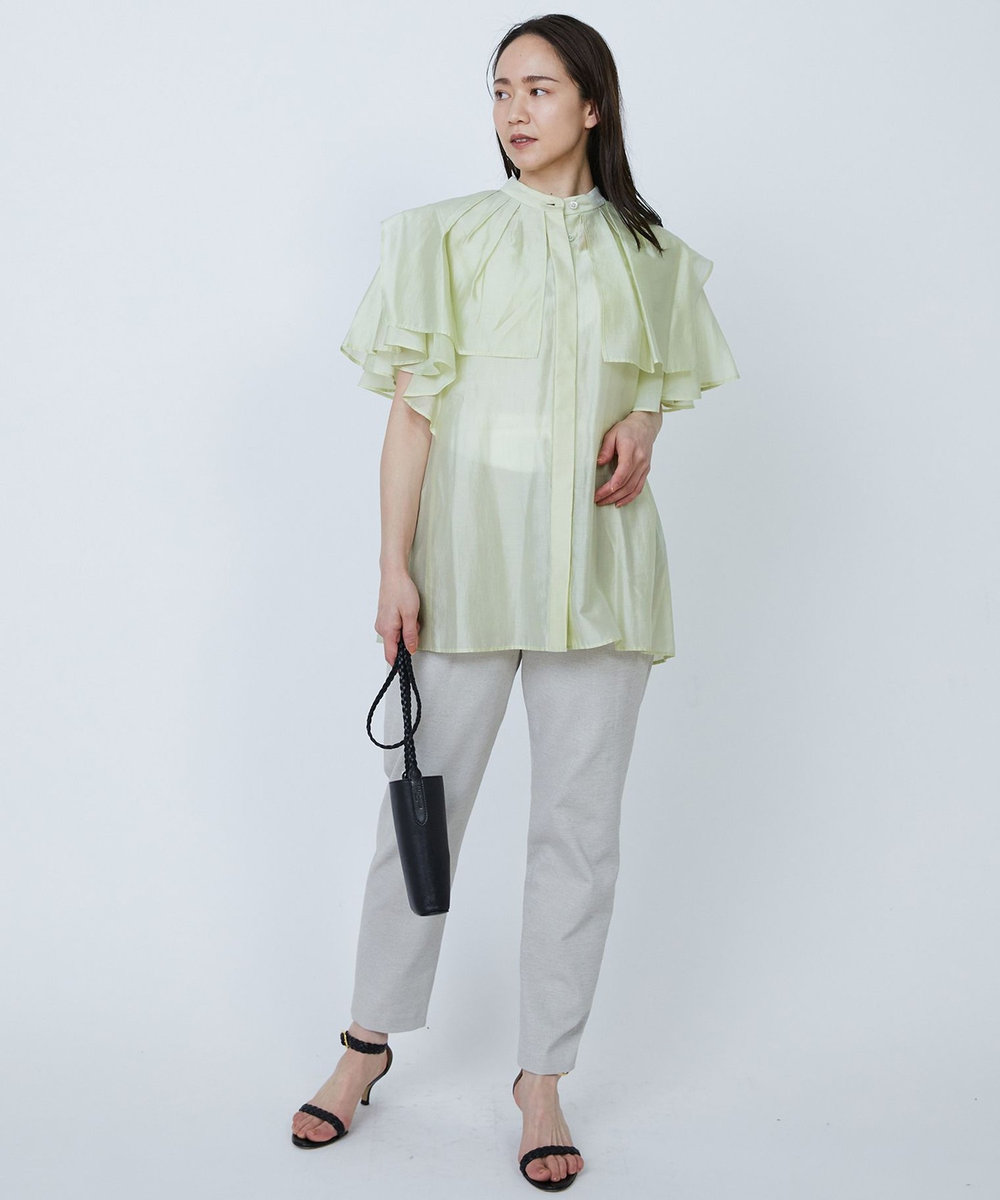 1er Arrondissement 【WEB限定】シアーテンセルラッフルブラウス ライム