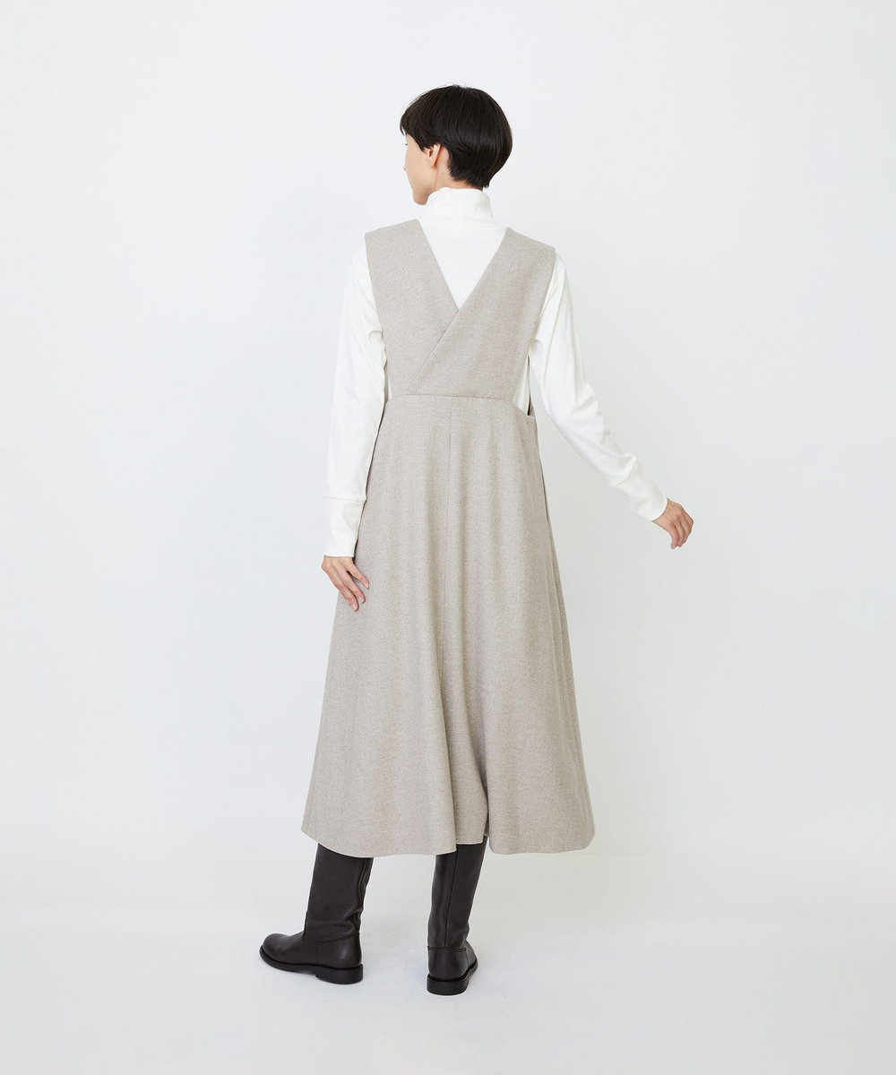LOISIR ネックジャンパースカート ベージュ