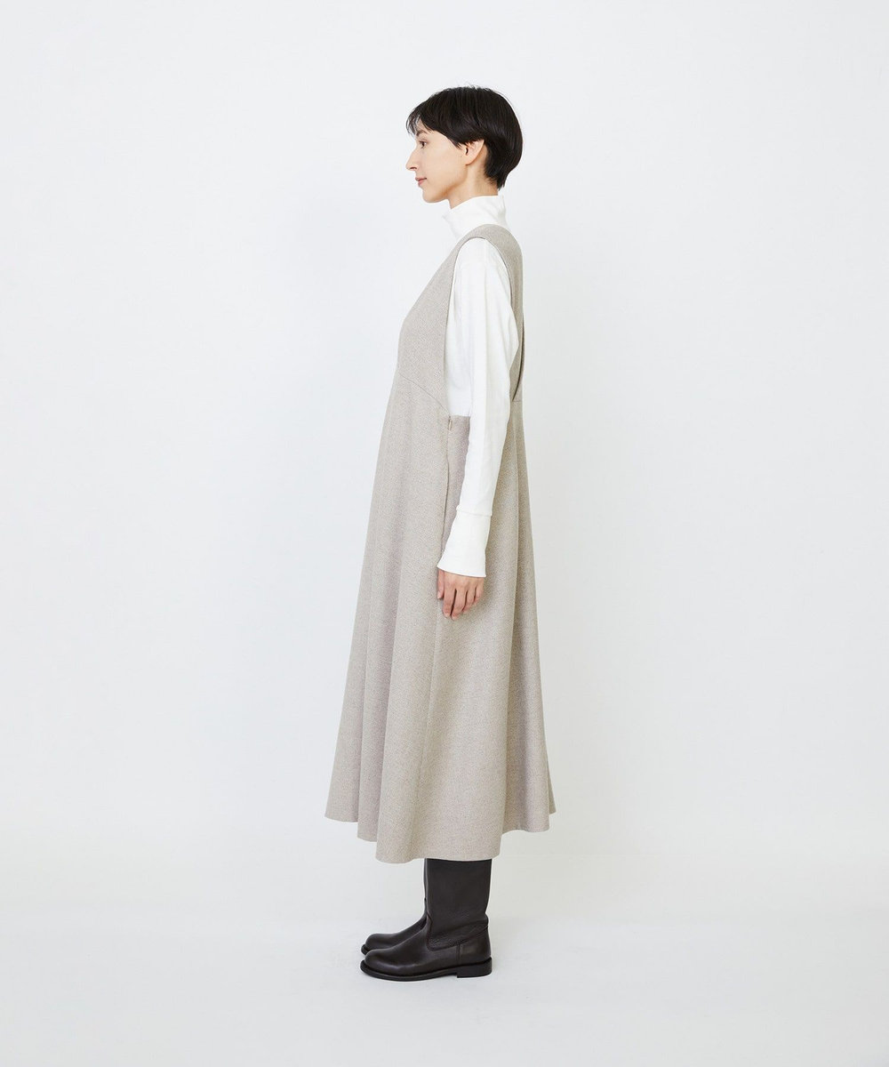 LOISIR ネックジャンパースカート ベージュ