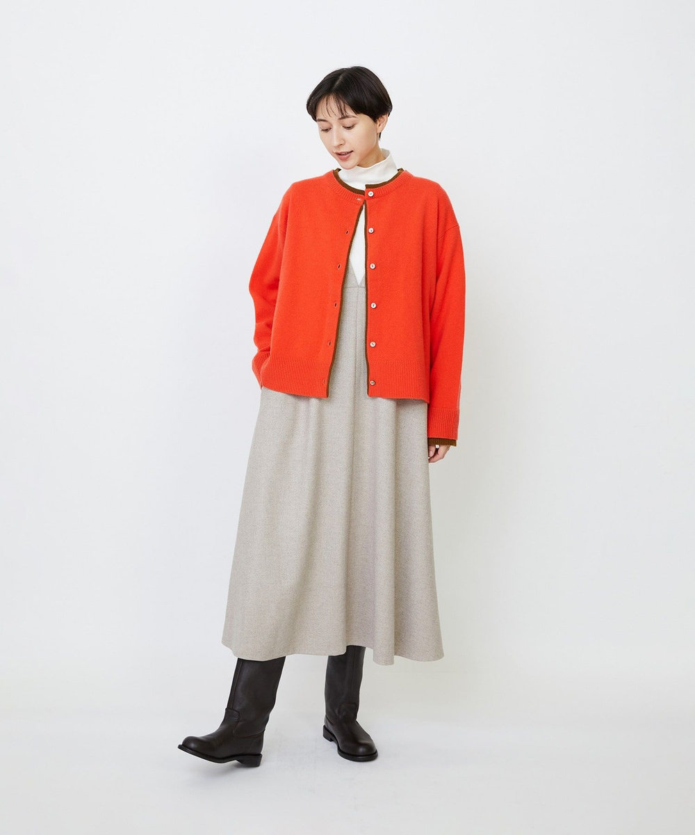 LOISIR ネックジャンパースカート ベージュ
