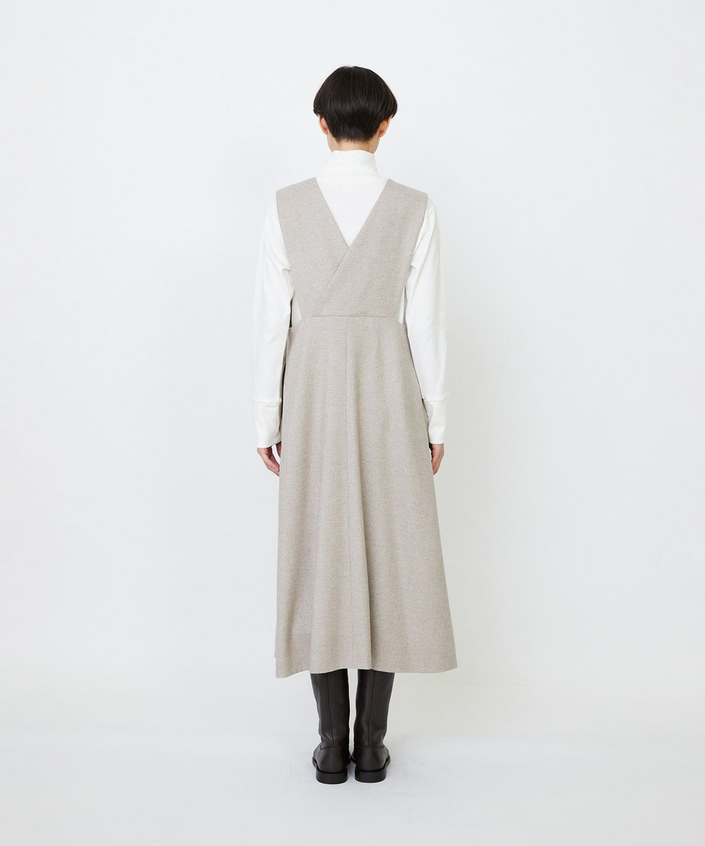 LOISIR ネックジャンパースカート ベージュ
