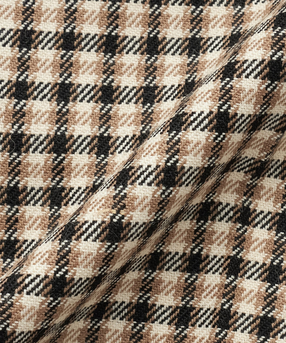 DÉPAREILLÉ WOOL CHECK BELTED PANTS / ウールチェックベルテッドパンツ ブラウン系その他